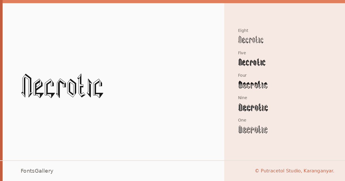 Necrotic font family banner