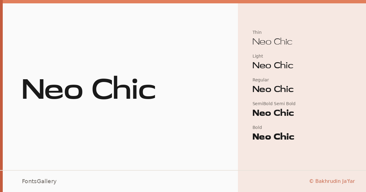 Neo Chic font family banner