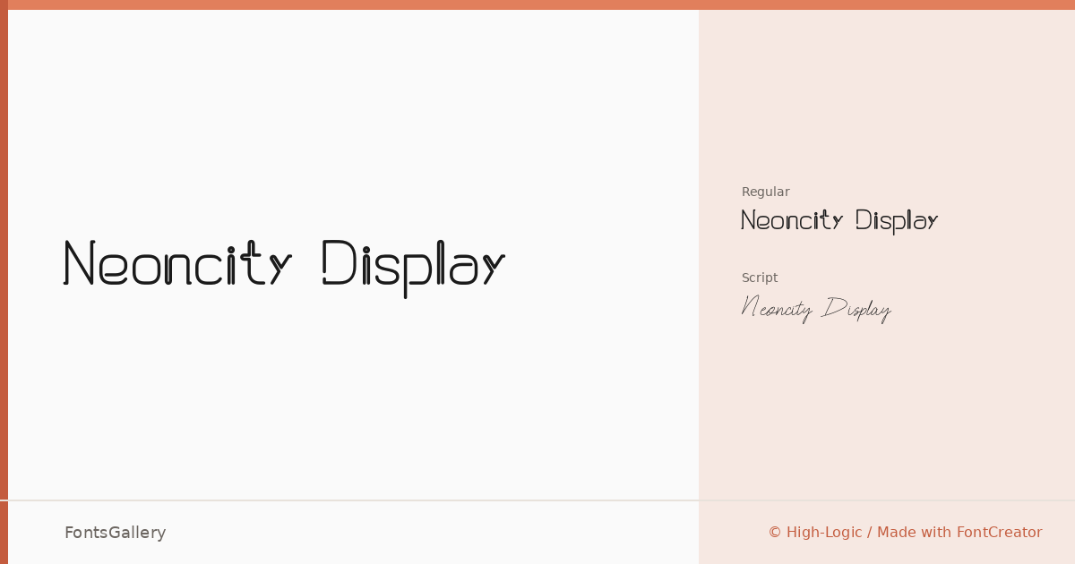 Neoncity Display font family banner