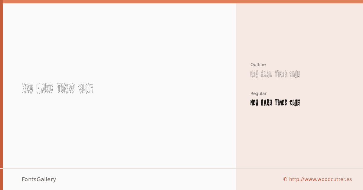 New Hard Times Club font family banner