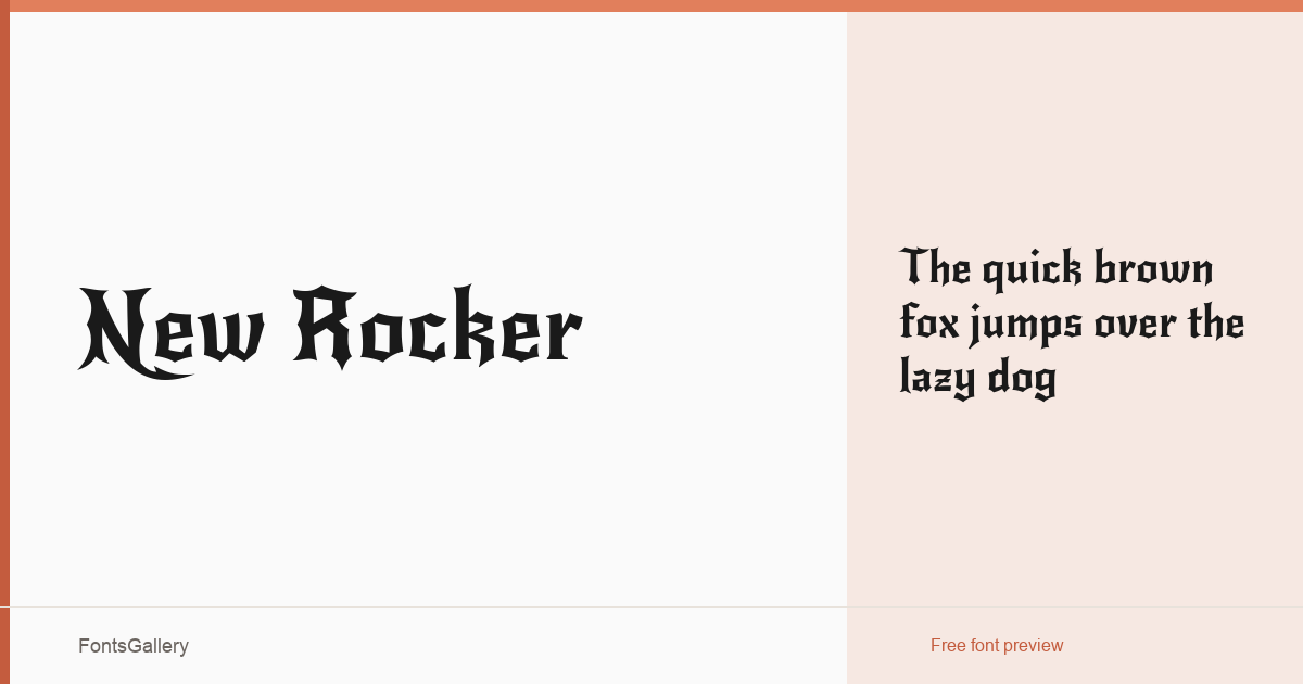 New Rocker font family banner