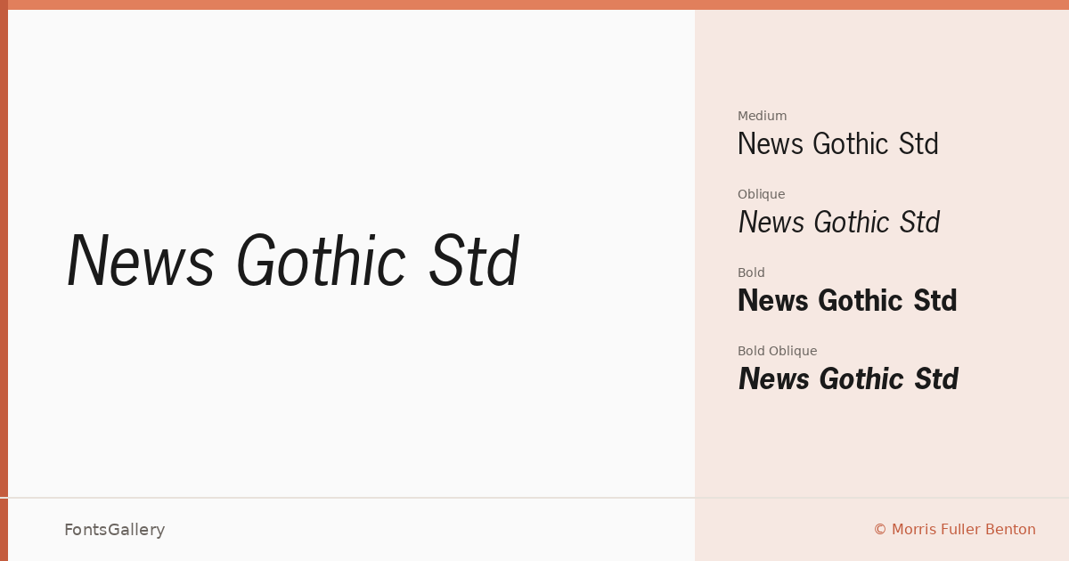 News Gothic Std font family banner