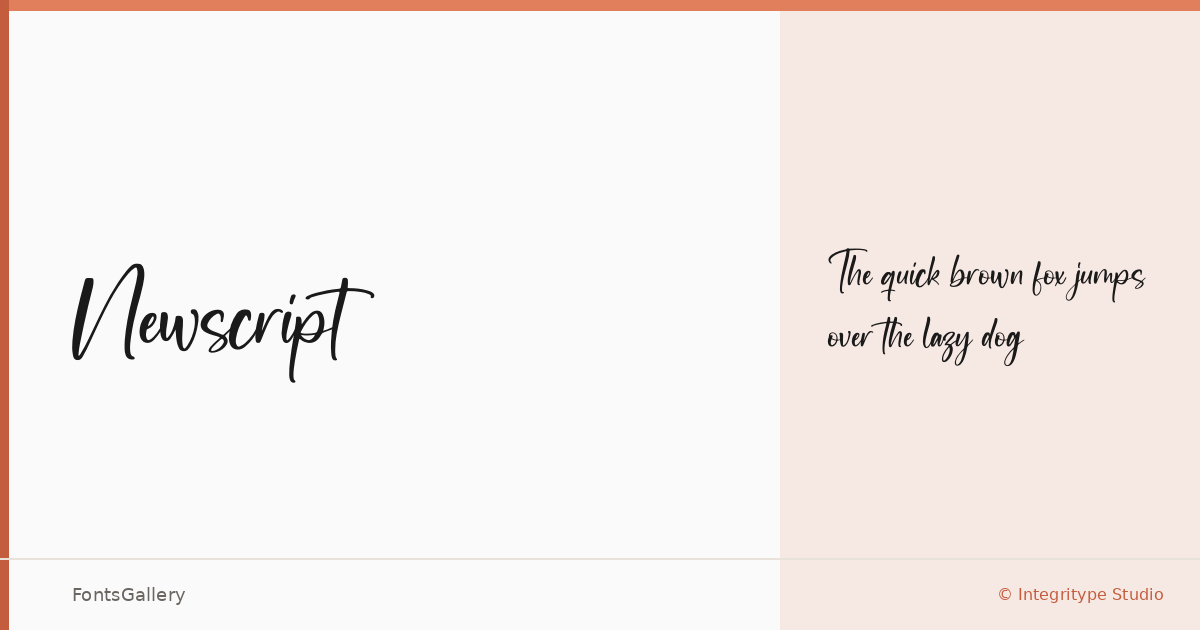 Newscript font family banner