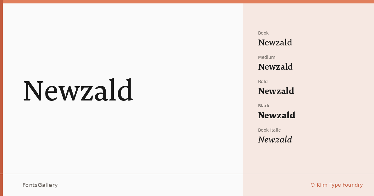 Newzald font family banner