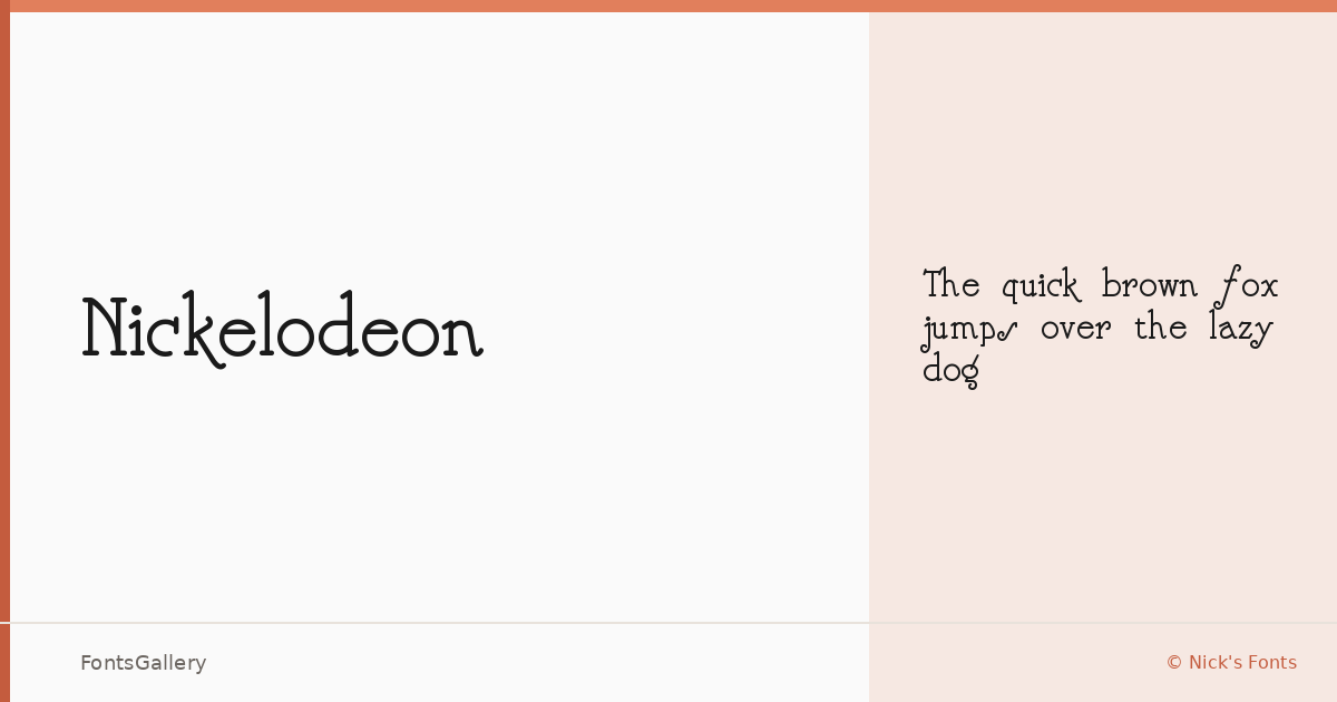 Nickelodeon font family banner