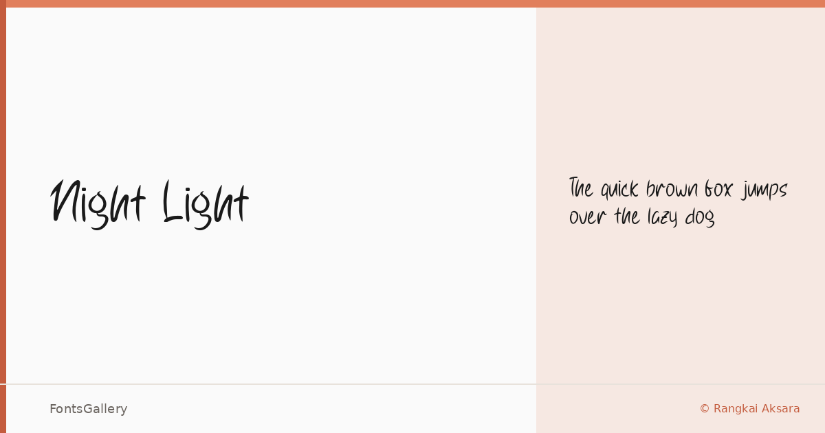 Night Light font family banner