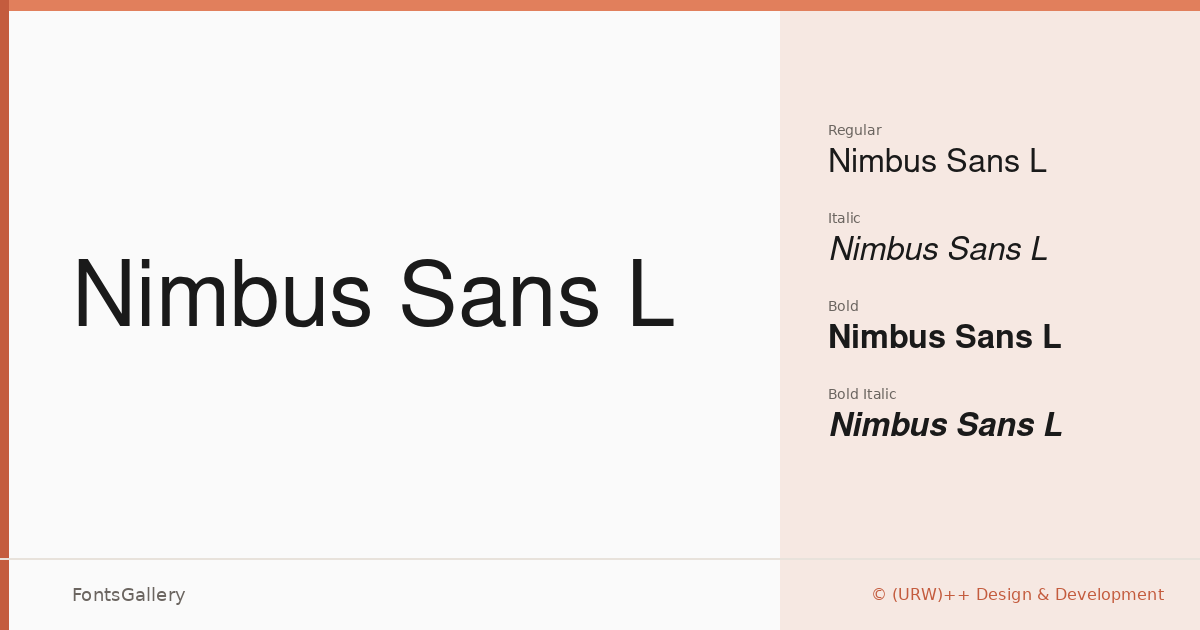 Nimbus Sans L font family banner