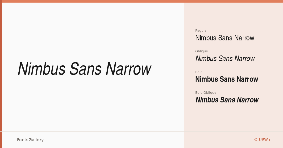 Nimbus Sans Narrow font family banner