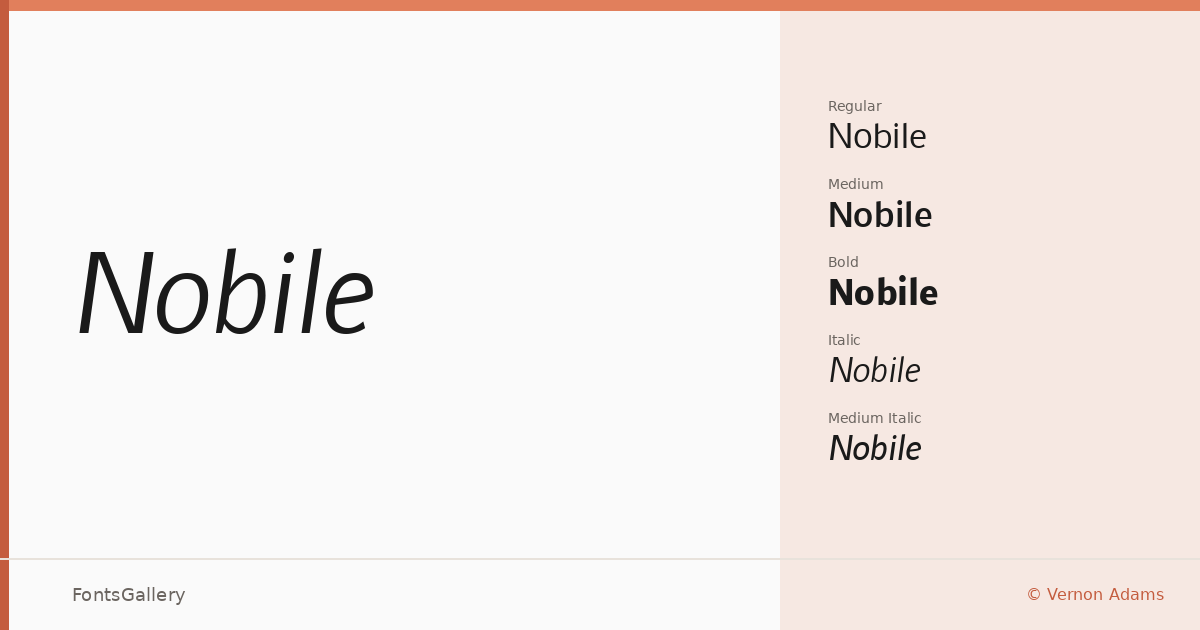 Nobile font family banner