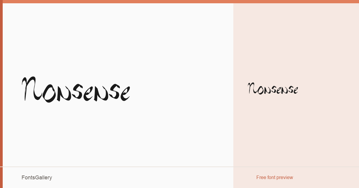 Nonsense font family banner