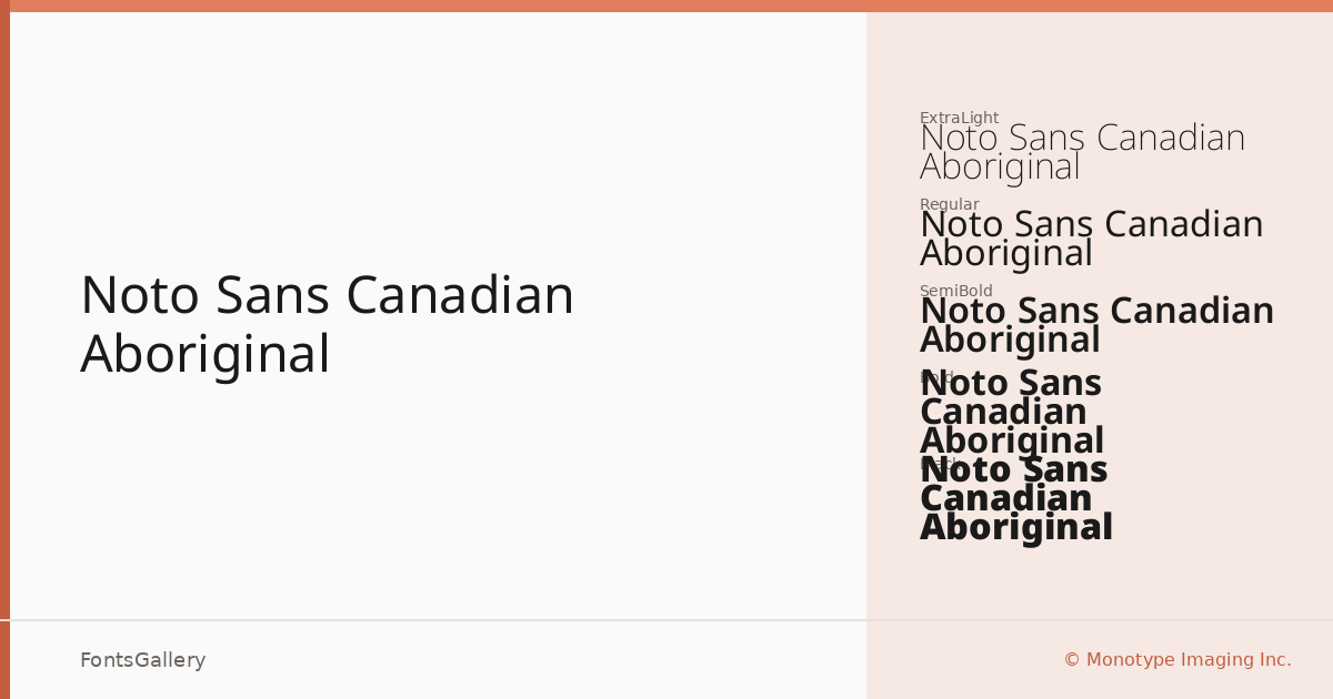 Noto Sans Canadian Aboriginal font family banner