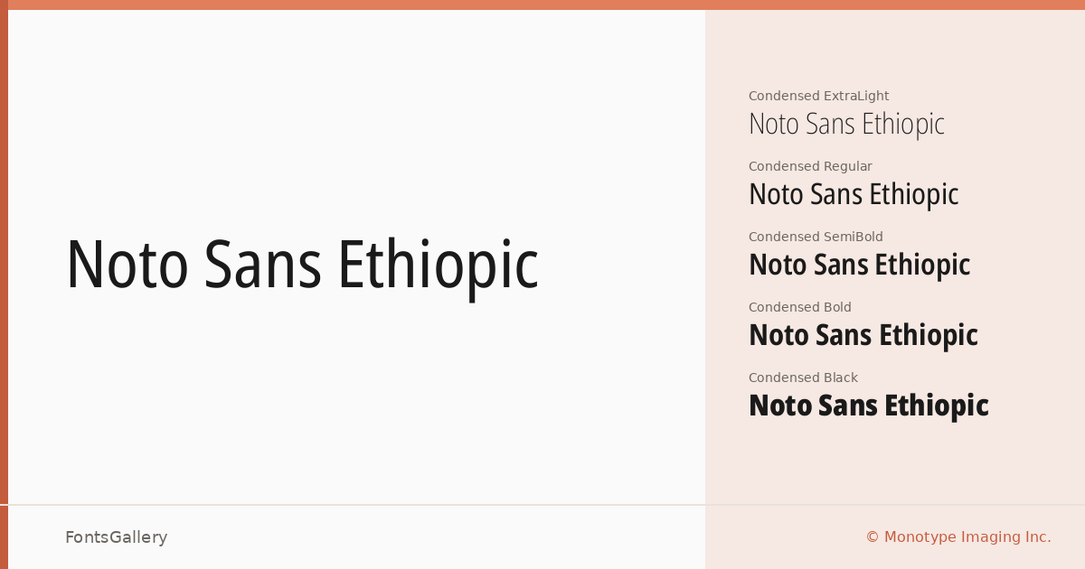 Noto Sans Ethiopic font family banner