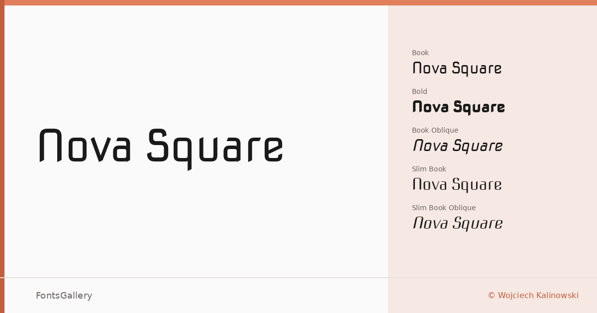 Nova Square font family banner