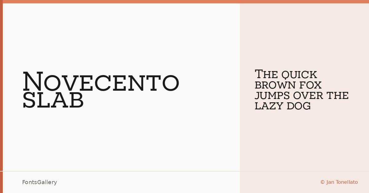 Novecento slab font family banner