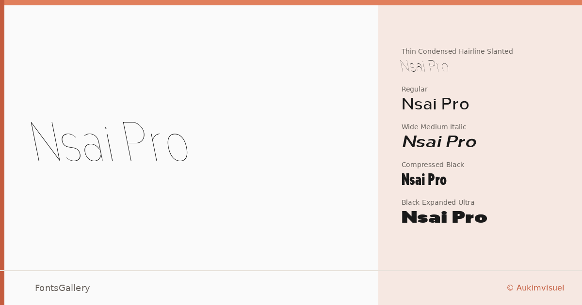 Nsai Pro font family banner