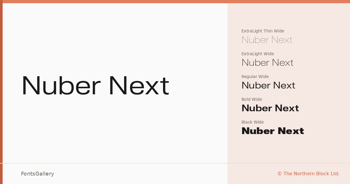 Nuber Next font family banner