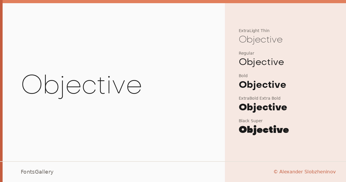 Objective font family banner