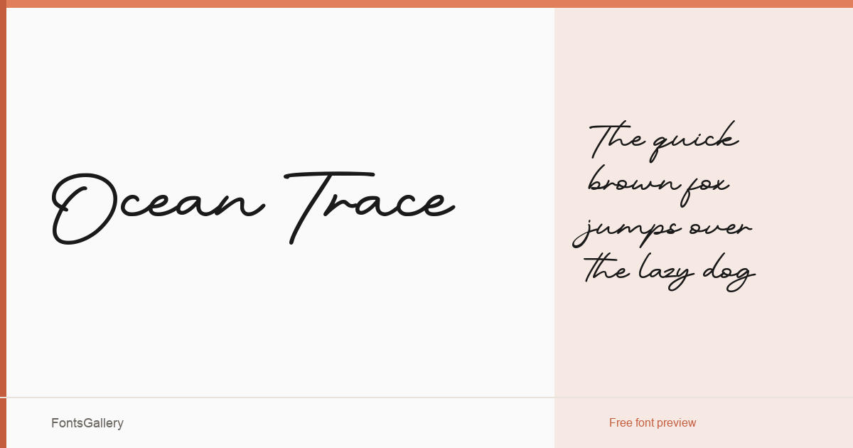 Ocean Trace font family banner