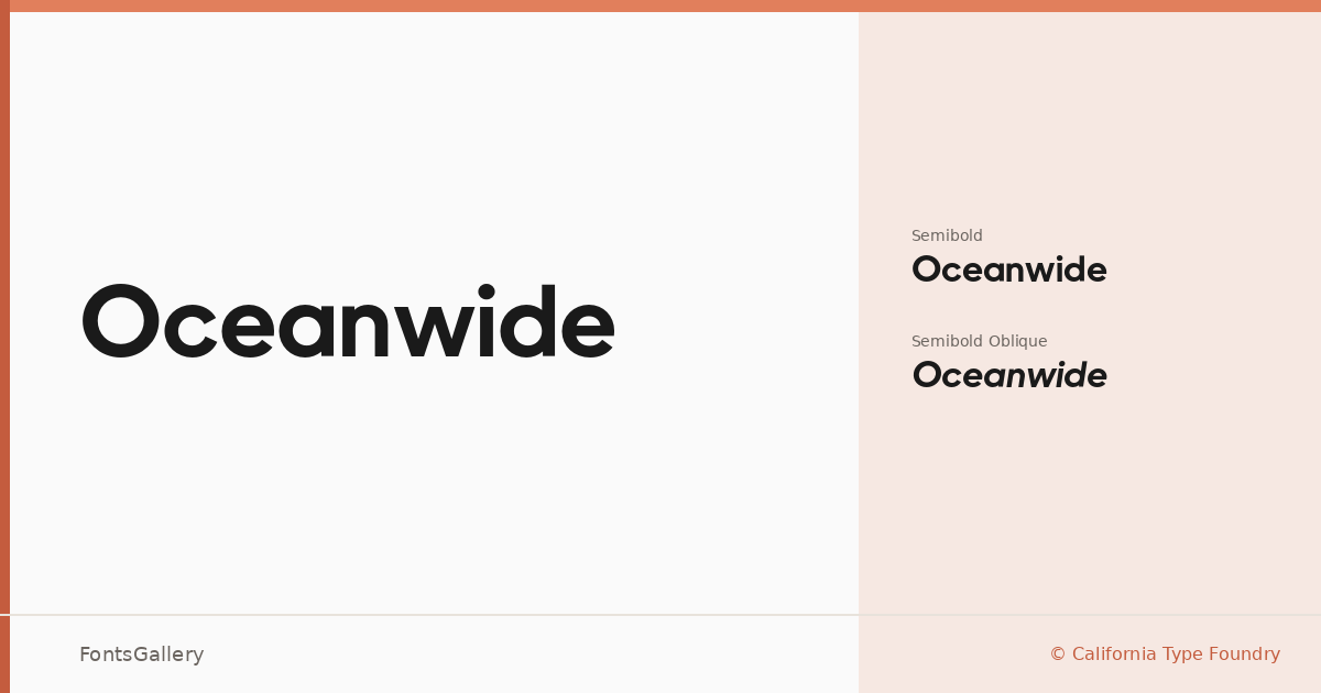 Oceanwide font family banner