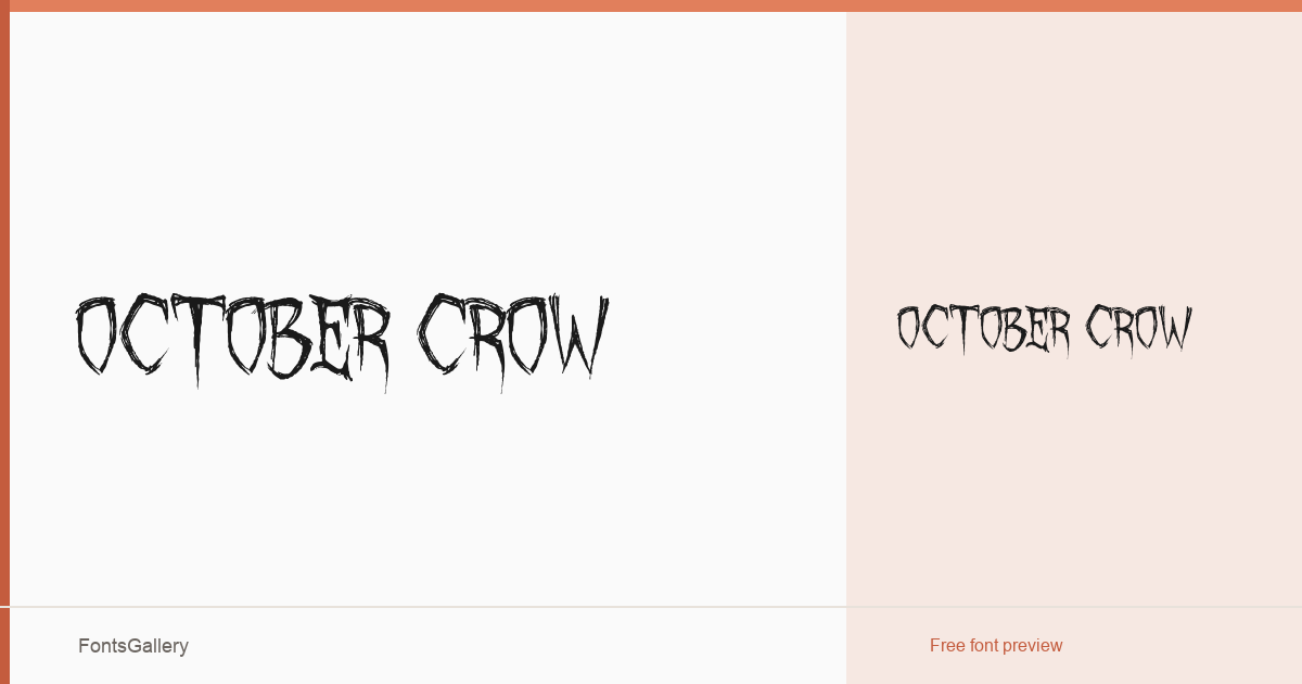 October Crow font family banner
