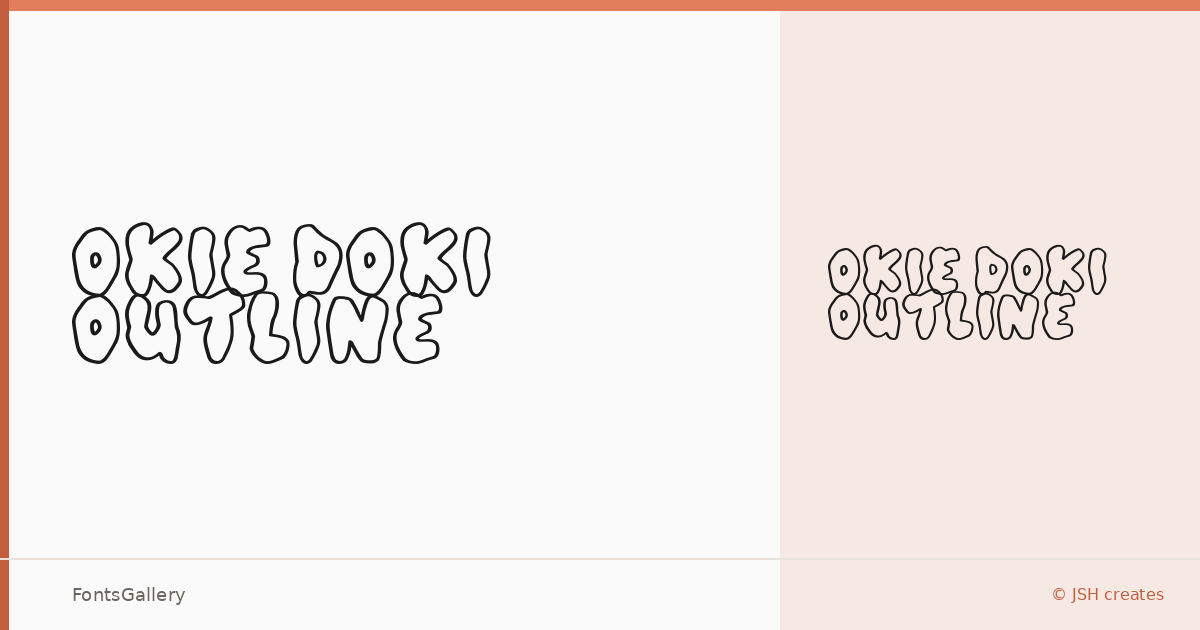 Okie Doki outline font family banner