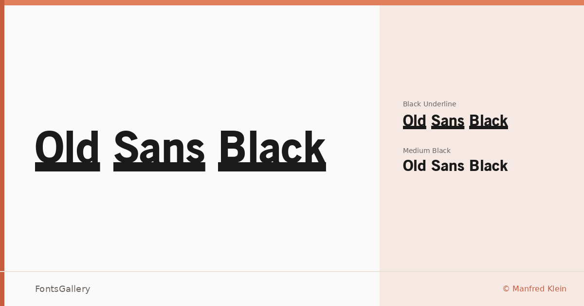 Old Sans Black font family banner