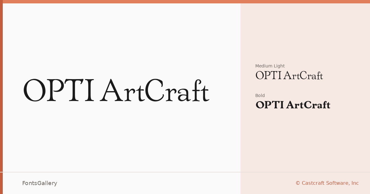 OPTI ArtCraft font family banner