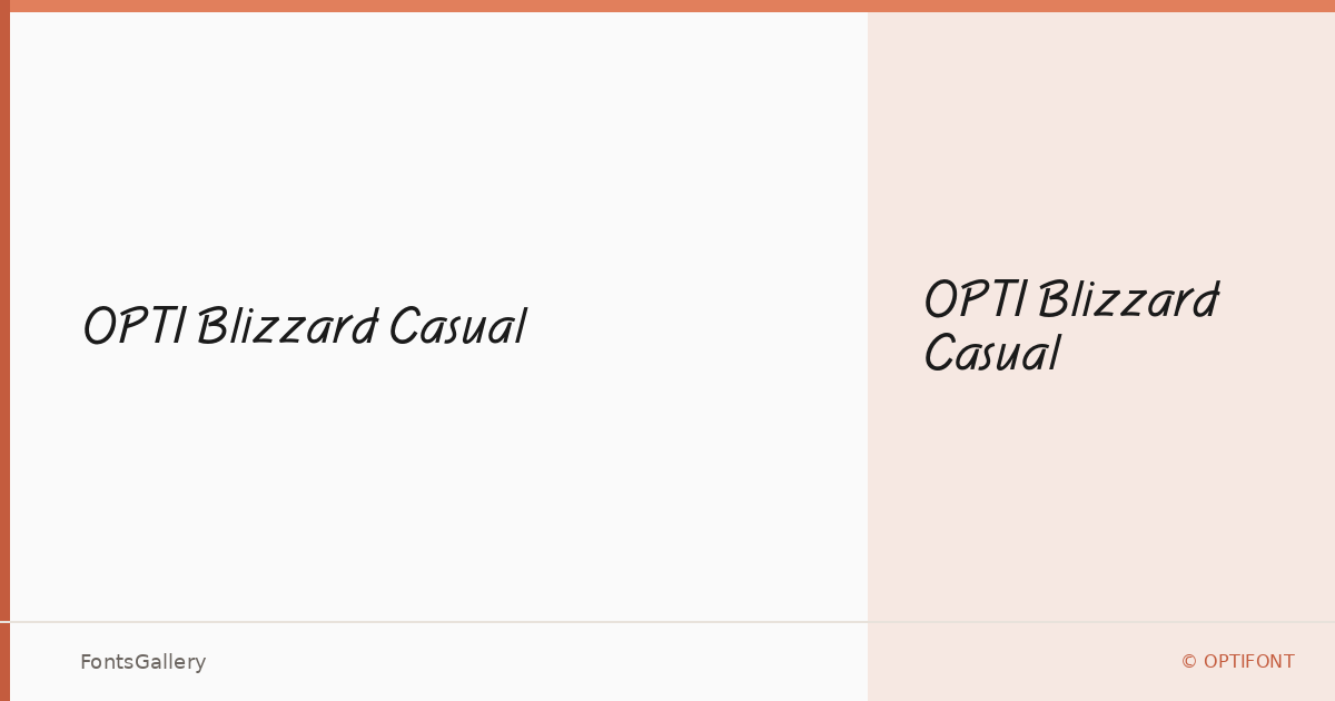 OPTI Blizzard Casual font family banner