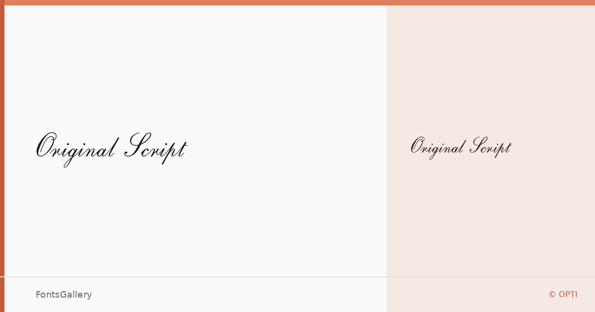 Original Script font family banner