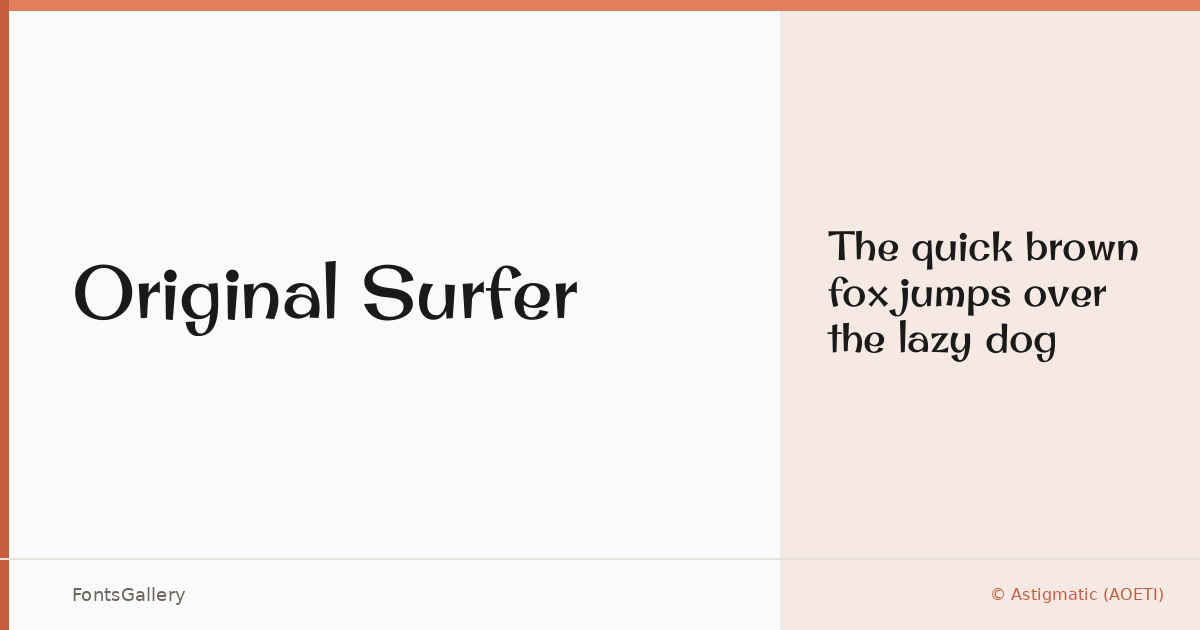 Original Surfer font family banner