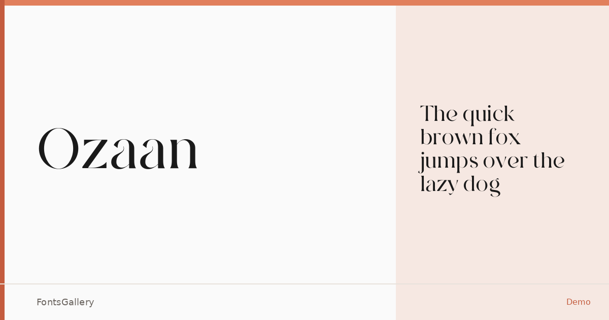 Ozaan font family banner