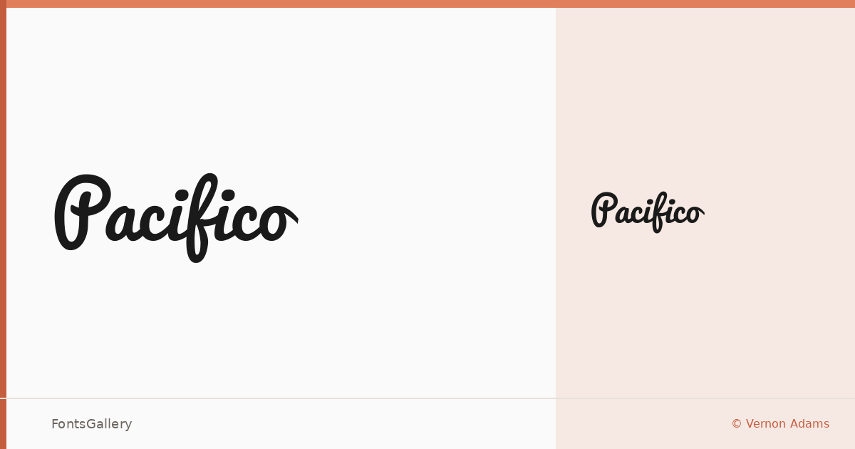 Pacifico font family banner
