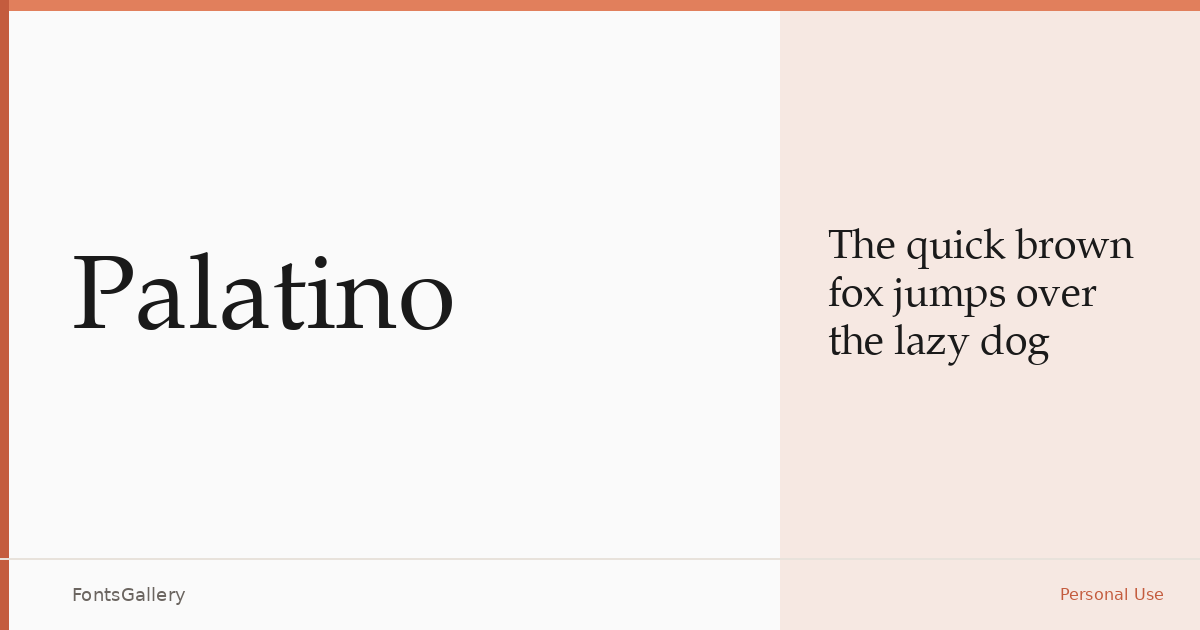 Palatino font family banner