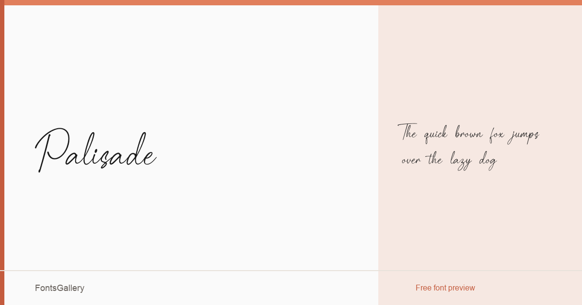 Palisade font family banner