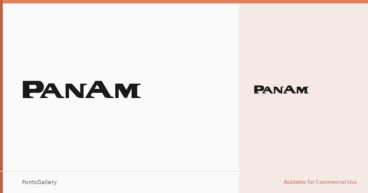 PanAm font family banner