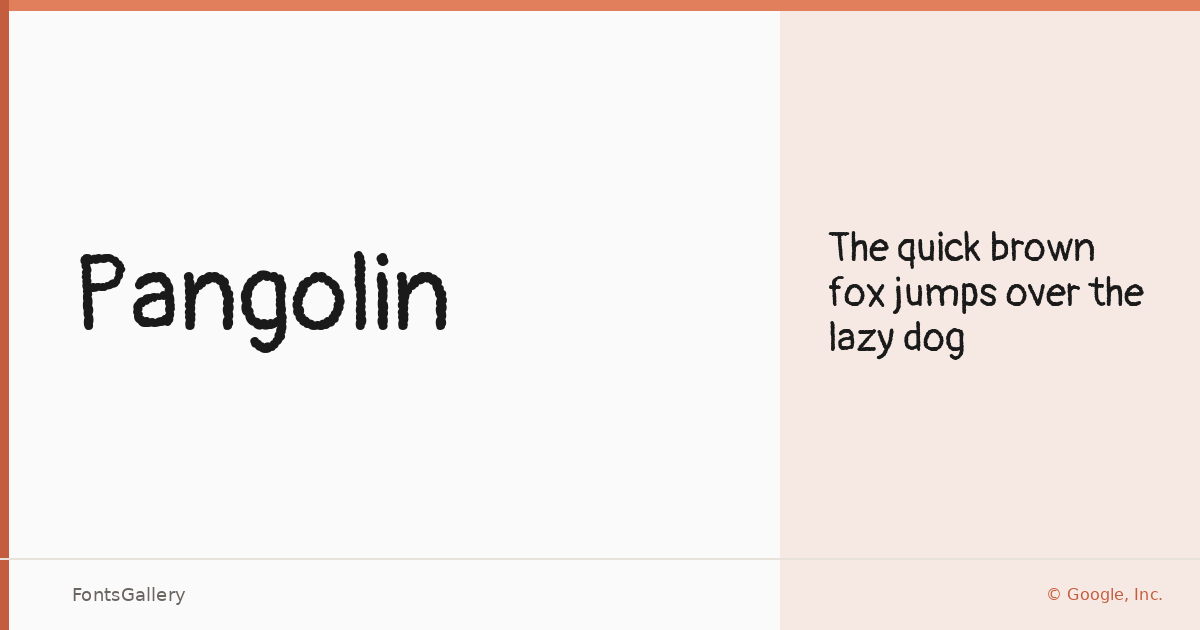 Pangolin font family banner
