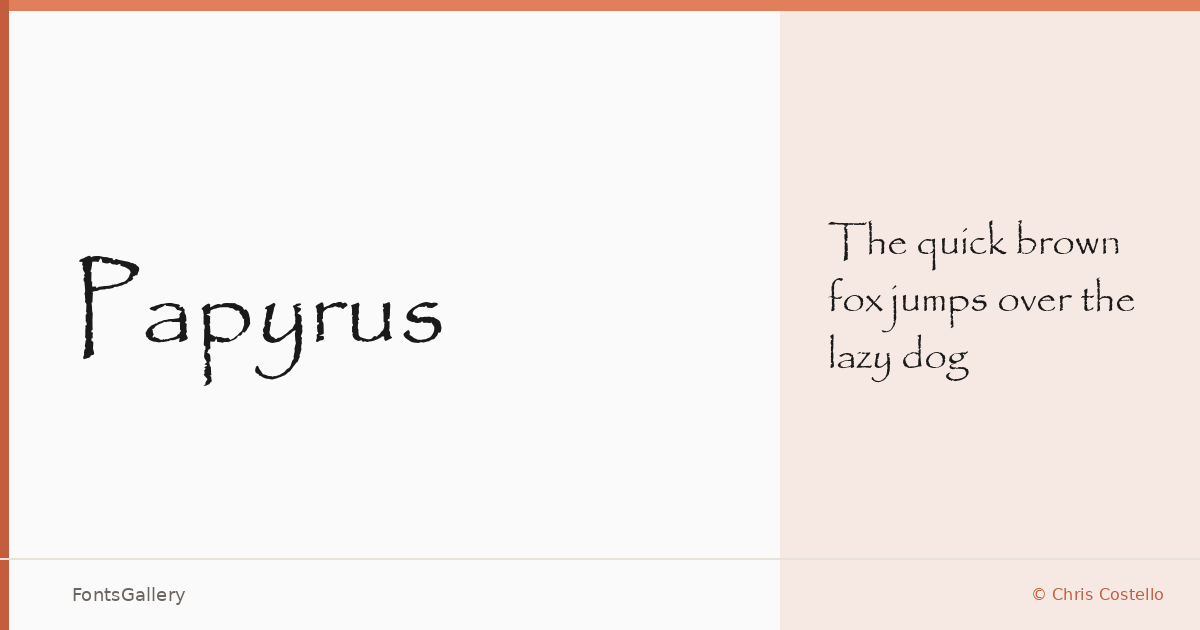 Papyrus font family banner