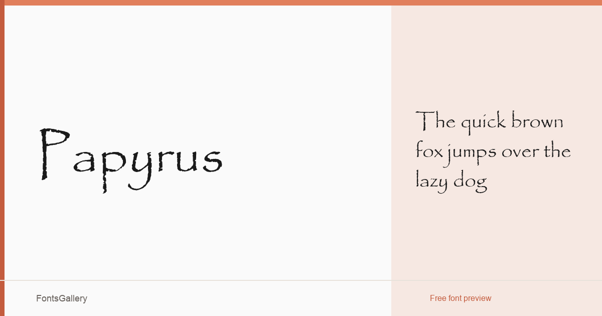 Papyrus font family banner