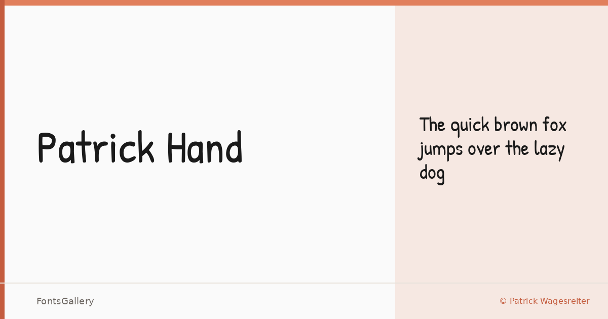 Patrick Hand font family banner