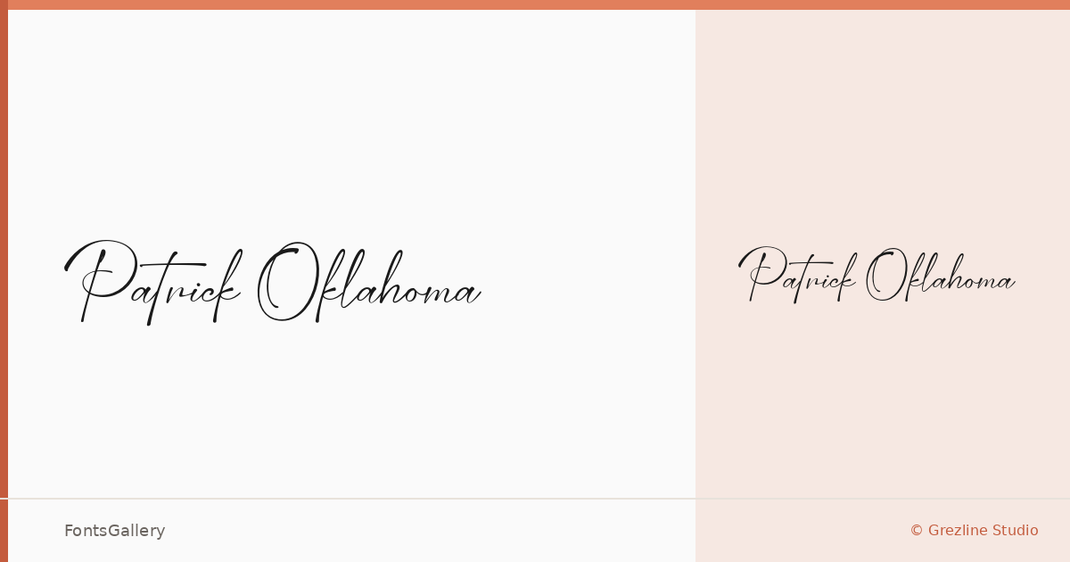 Patrick Oklahoma font family banner