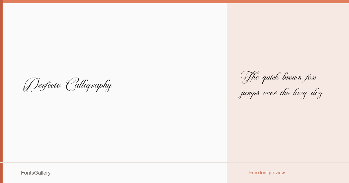Perfecto Calligraphy font family banner