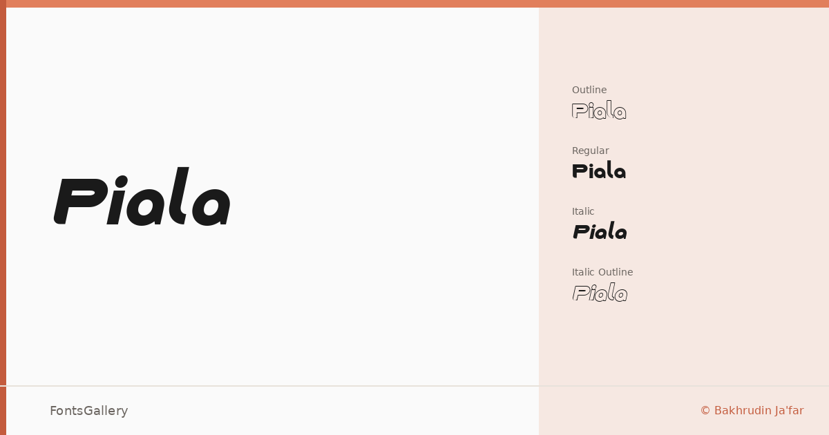 Piala font family banner