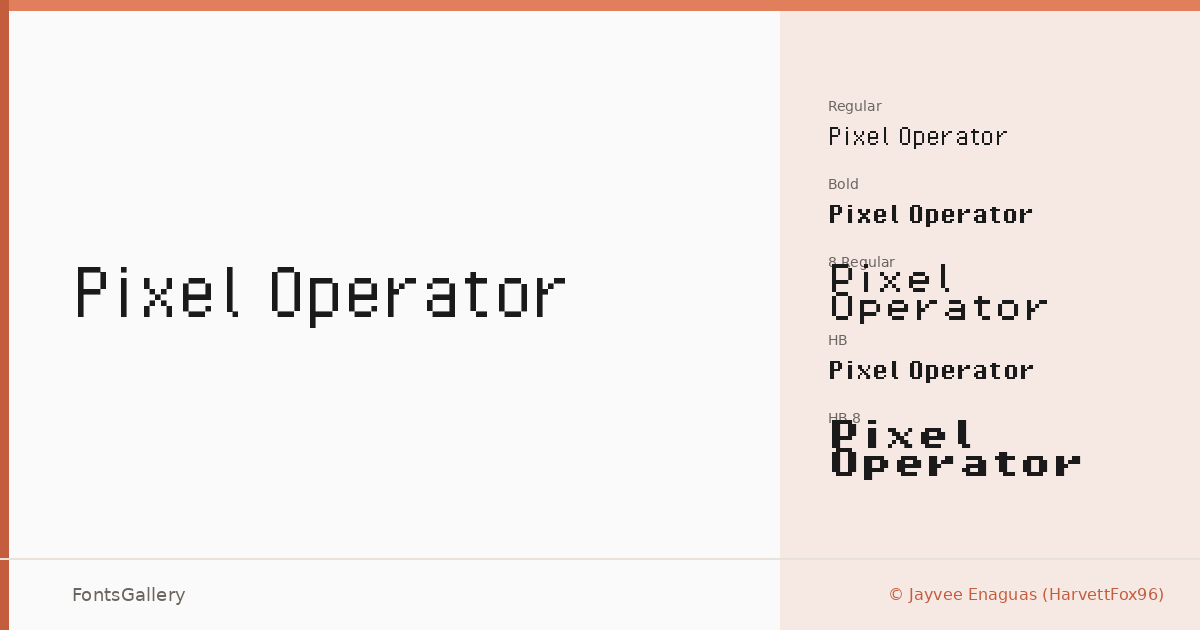 Pixel Operator font family banner