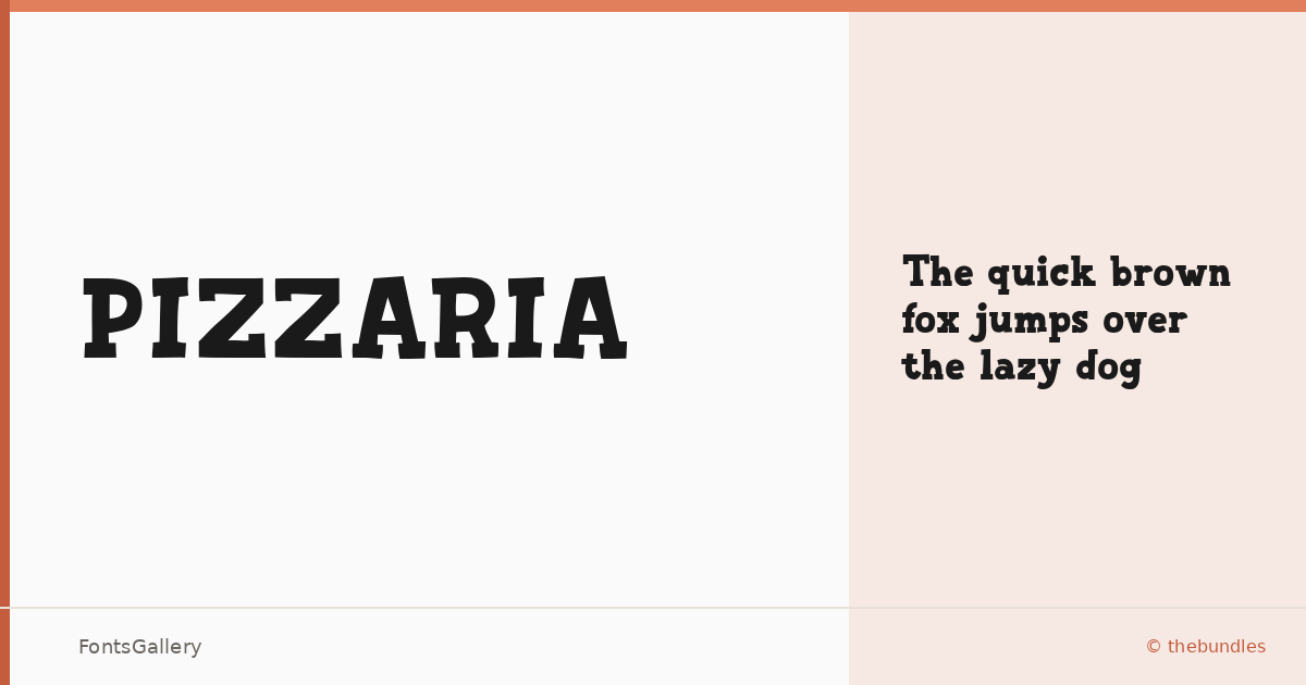 PIZZARIA font family banner