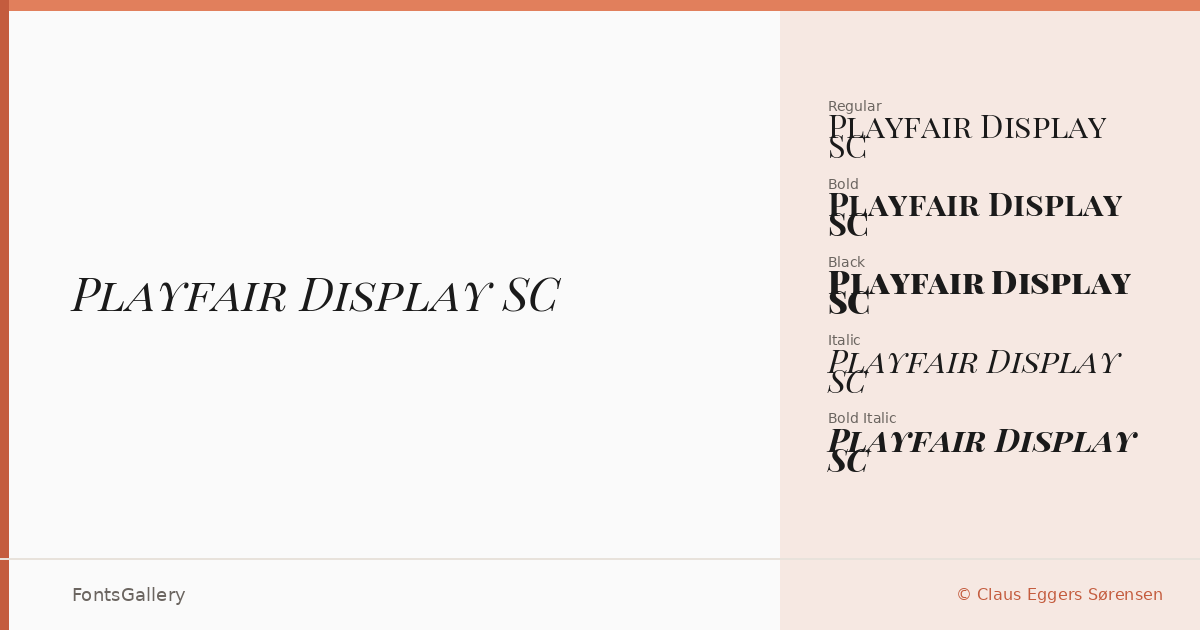 Playfair Display SC font family banner