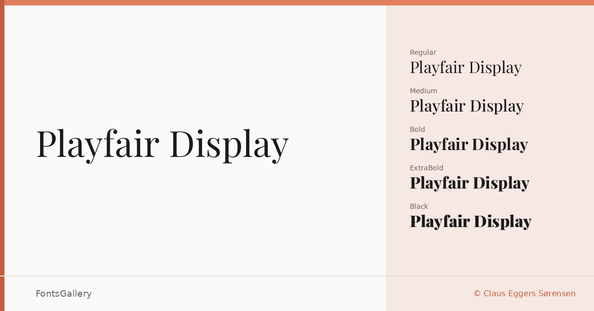 Playfair Display font family banner
