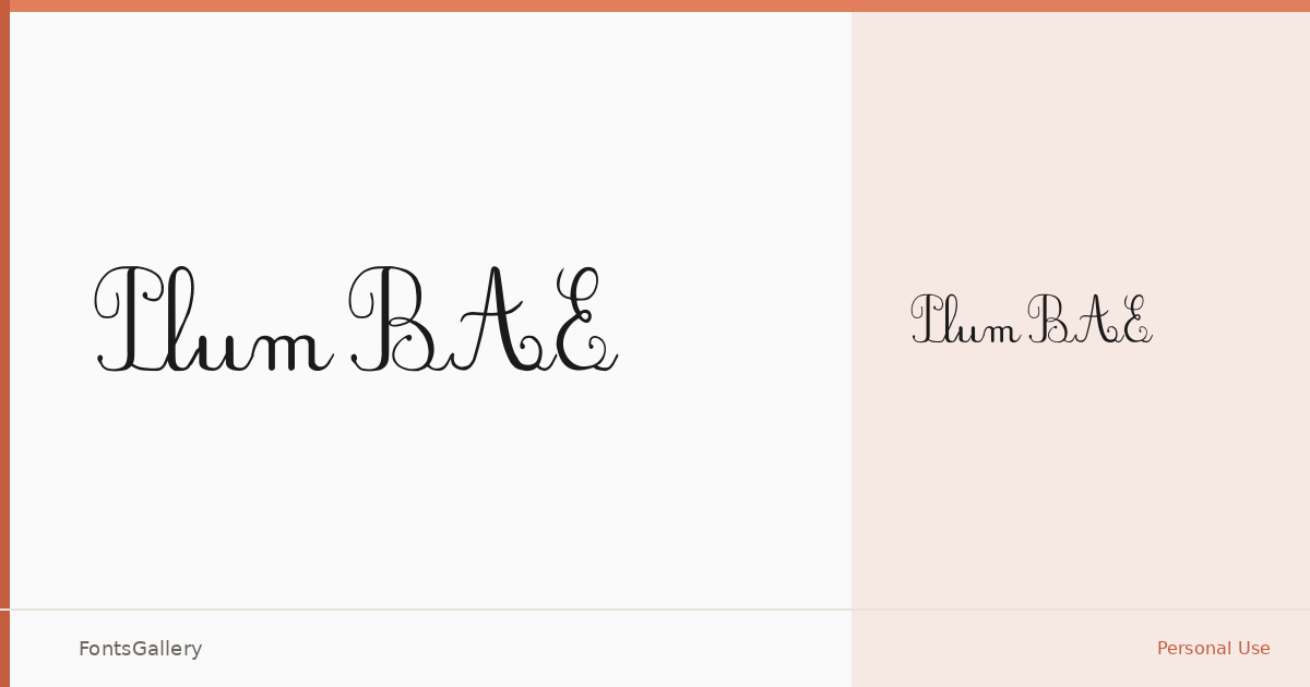 PlumBAE font family banner