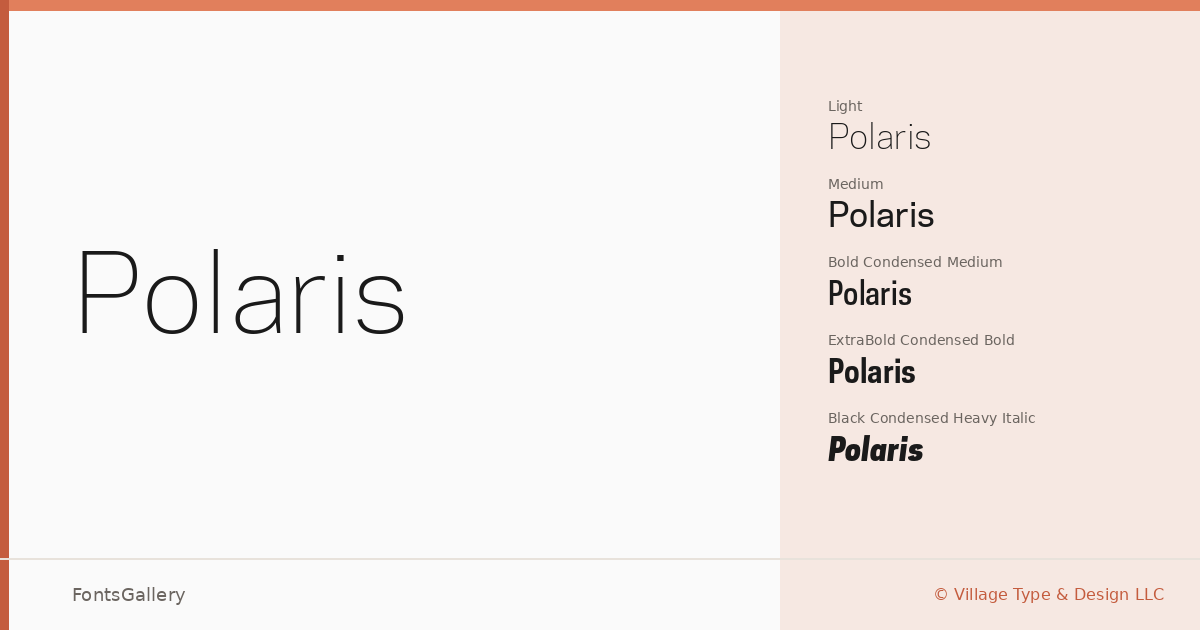 Polaris font family banner