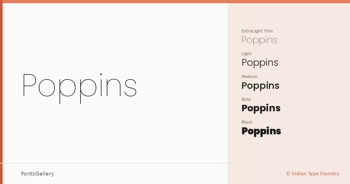 Poppins font family banner