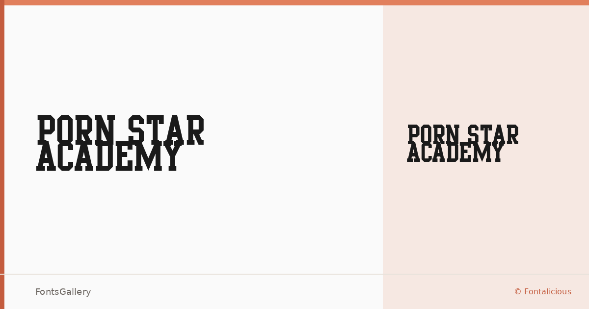 Porn Star Academy font family banner